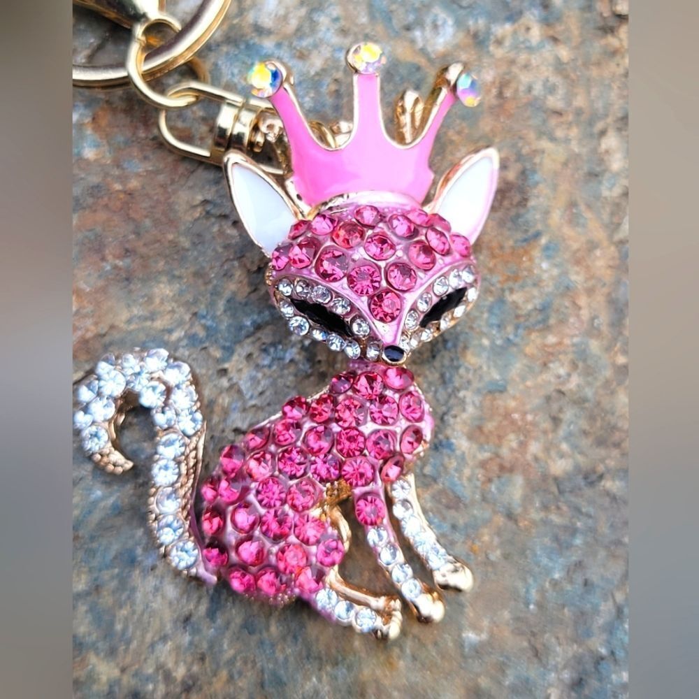 Austrian Crystal Fox Keychain‎